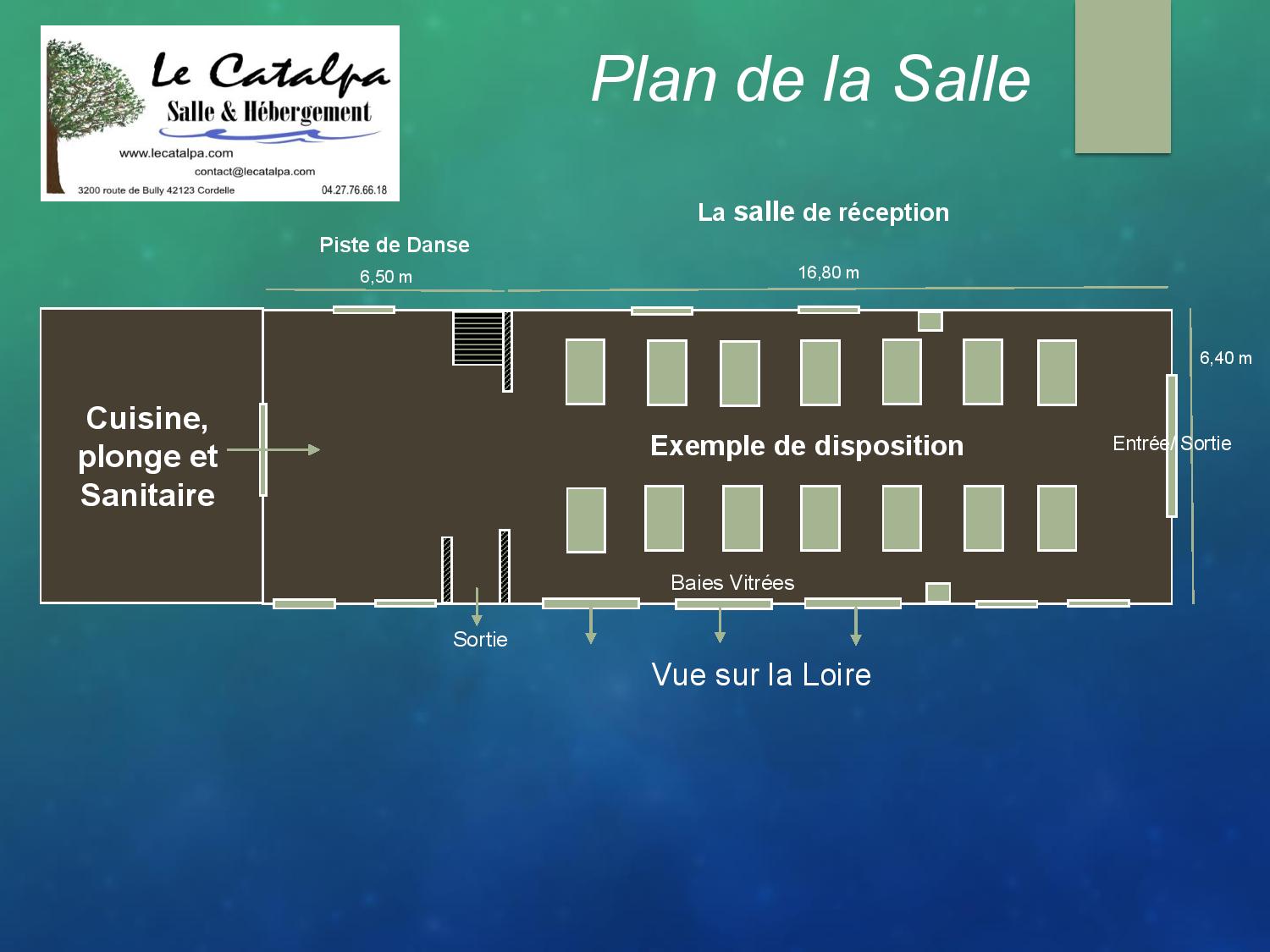 Location salle de réception à Cordelle - Plan de la salle